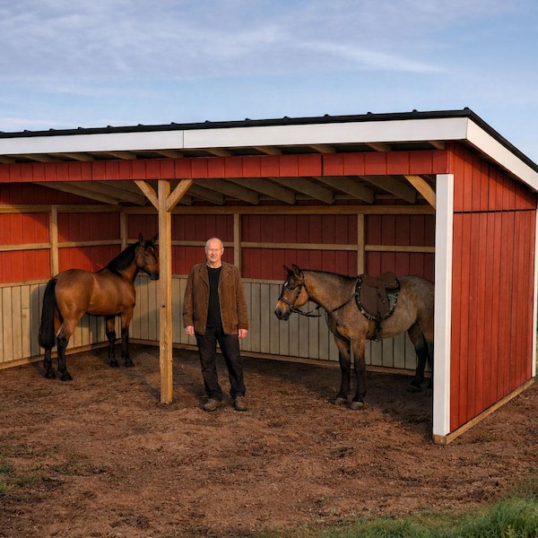 DIY 12x24 Run-In Shed Plans – Two Horse Shelter (PDF Download)