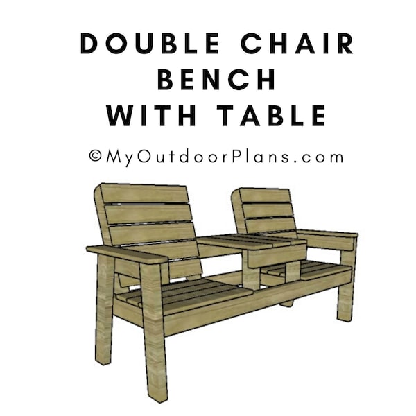 Double Garden Chair Bench with Middle Table Plans