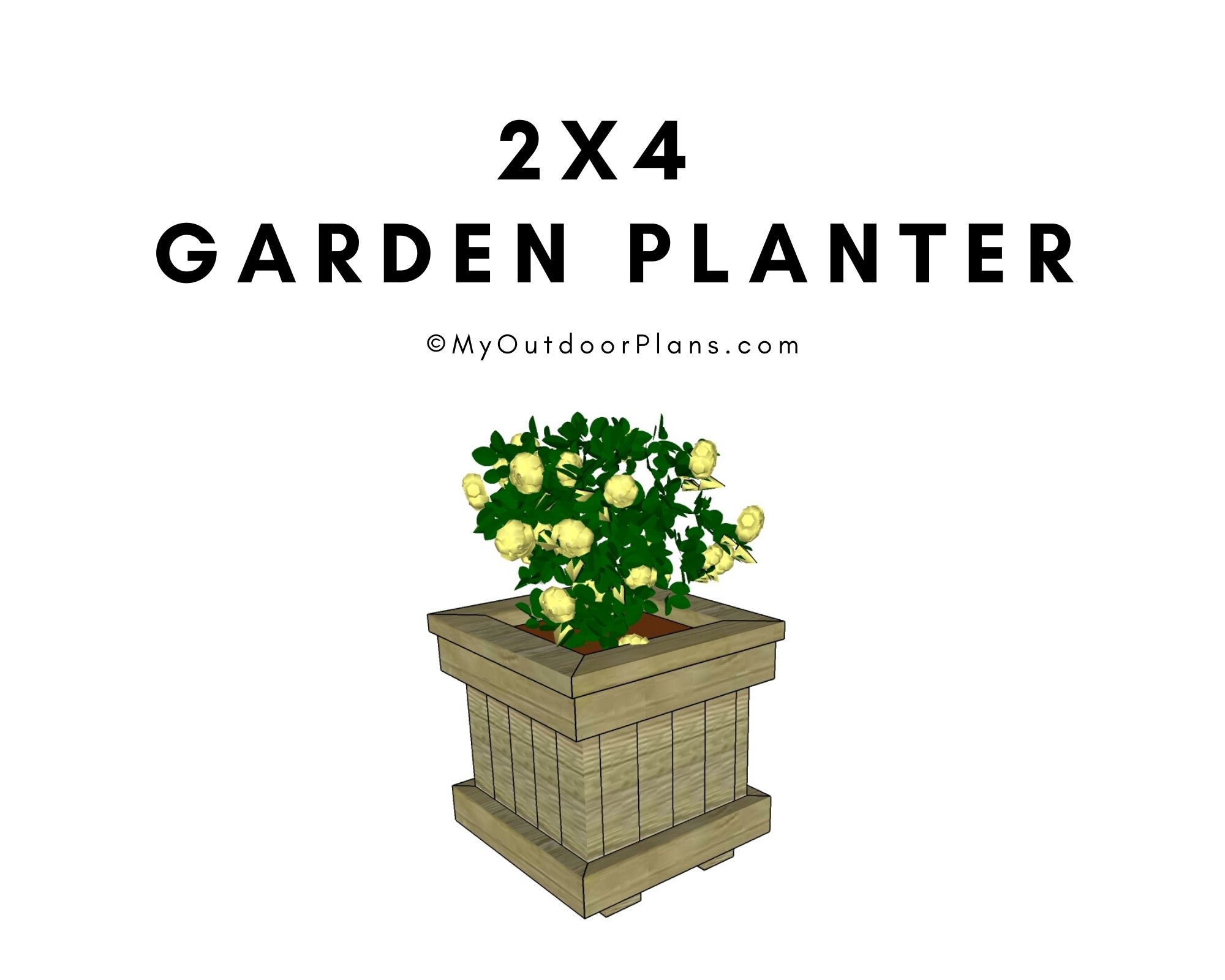 2x4 Garden Planter Box Plans - PDF Download - Etsy