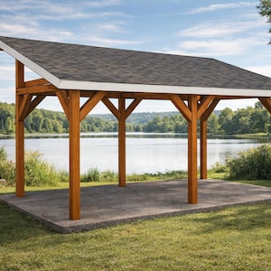 10x20 Lean to Pavilion Plans - Simple DIY Gazebo - PDF Download