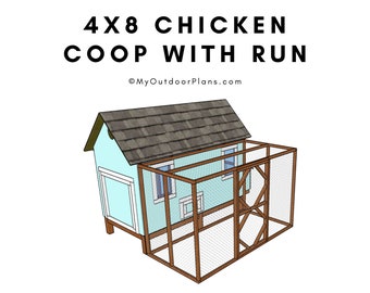 4x8 Chicken Coop with Run Plans