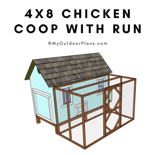 4x8 Chicken Coop Plans PDF Shed Chicken Coop With Run Walk - Etsy