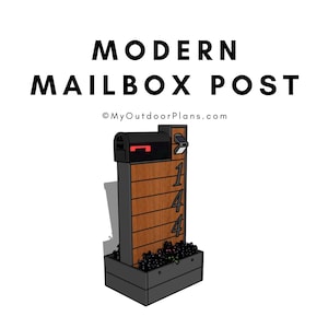 DIY Modern Mailbox Post Plans - PDF Download