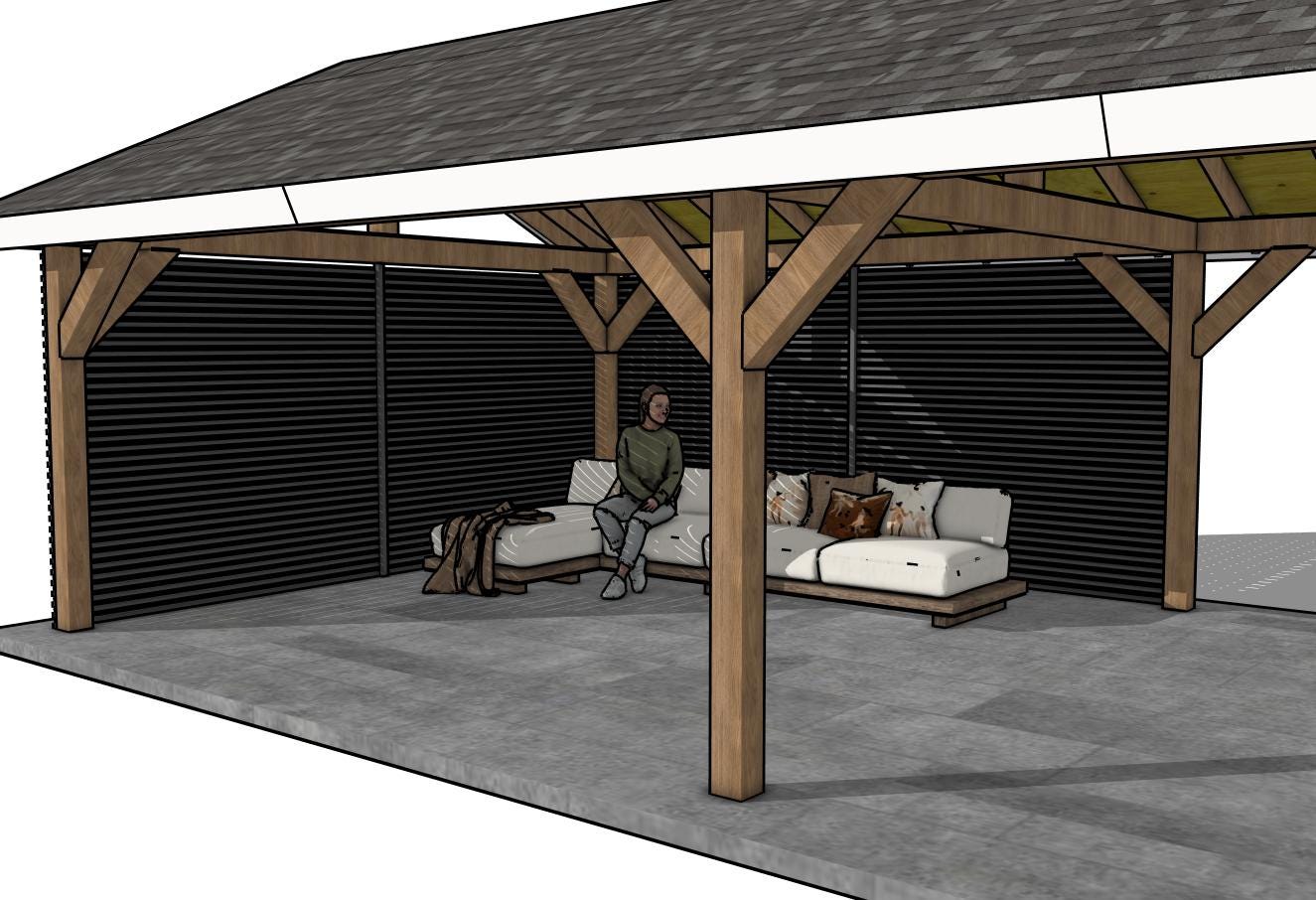 DIY 16x32 Gable Pavilion Plans - Large Garden Gazebo Plans - PDF ...