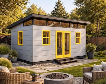 10x20 Modern Office Shed Plans: DIY Backyard Studio (PDF Download)