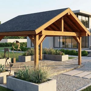 DIY 18x18 4 Post Gable Pavilion Plans - PDF Download