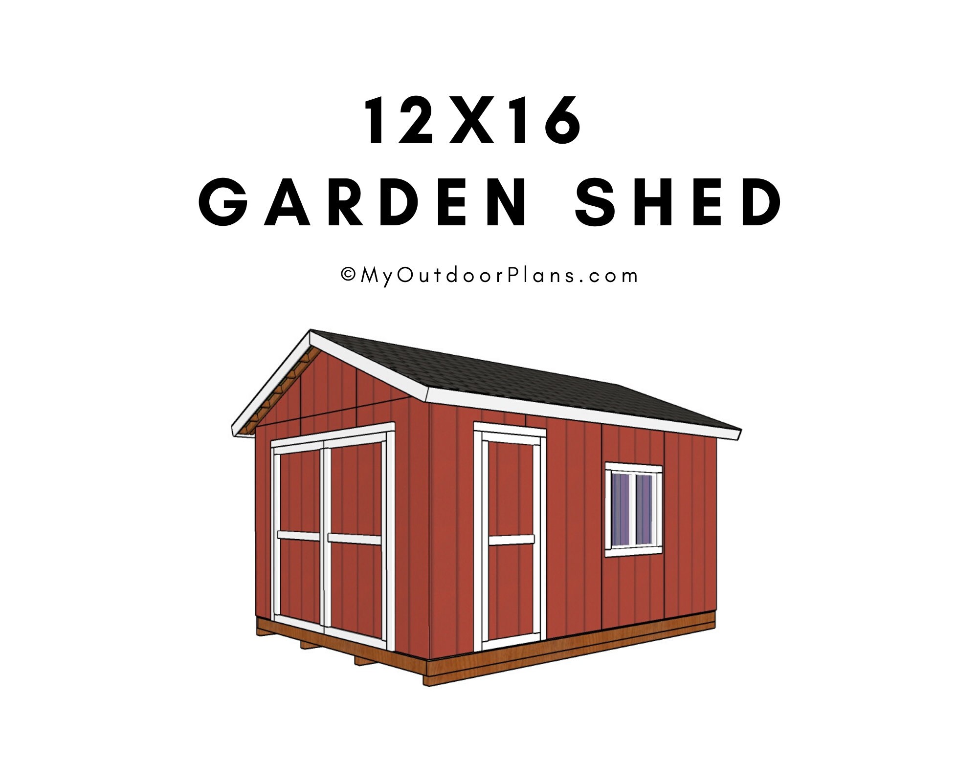 12x16 Gable Shed Plans Etsy