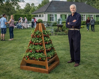DIY Pyramid Strawberry Planter Plans - Tiered Garden Tower (PDF Download)