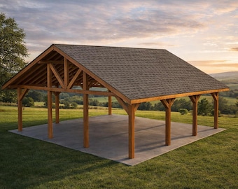 24x24 Gable Pavilion Plans – DIY Outdoor Structure (PDF Download)