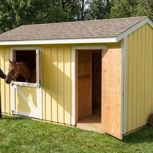 10x16 Horse Barn Plans: DIY Small Stable with Tack Room (PDF Download)