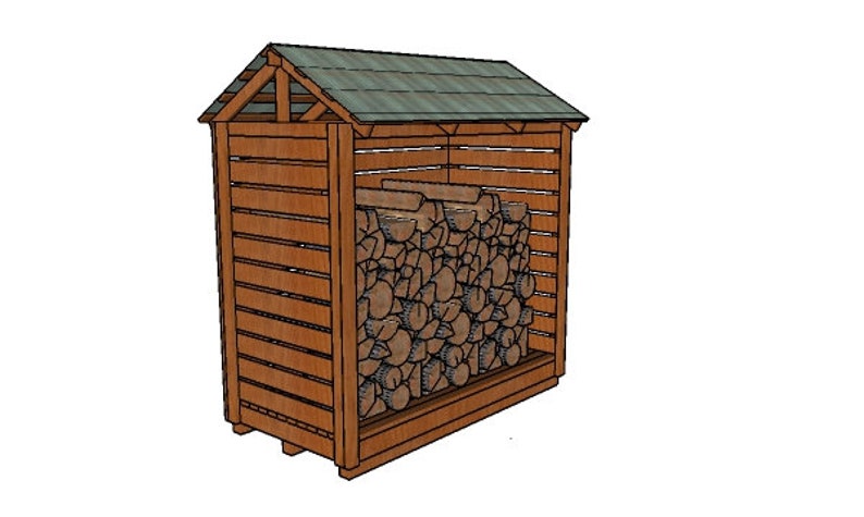 1 cord 4x8 firewood shed plans etsy
