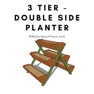 3 Tier Double Side Planter Plans - Easy Vertical Garden Planter Plans - PDF Download