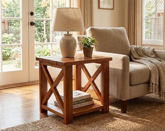 DIY Farmhouse X End Table Plans – Woodworking PDF Download