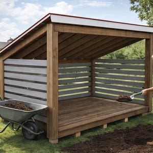 DIY 8x12 Firewood Shed Plans – 4 Cord Wood Storage (PDF Download)