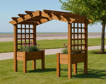Planter Pergola with Trellis: DIY Arbor PDF Download