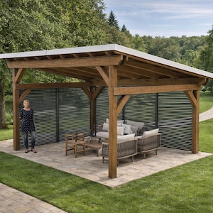 12x16 Modern Lean To Pavilion Plans – DIY Outdoor Structure (PDF)