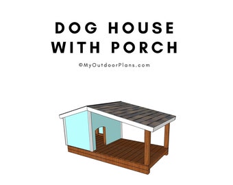 Casa para perros con planos de porche