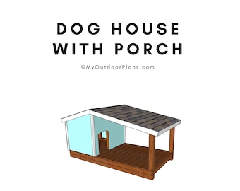 Casa para perros con planos de porche