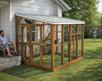 8x8 Outdoor Catio Plans – DIY Cat Enclosure - PDF Download