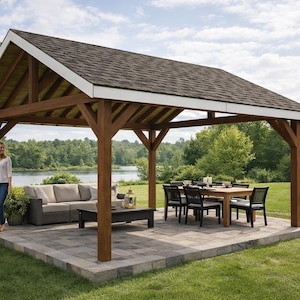 16x16 Gable Pavilion Plans - PDF Download