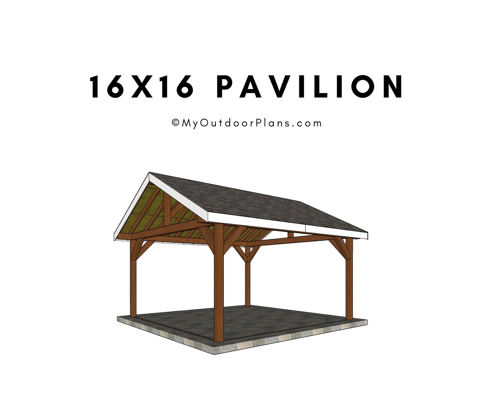 16x16 Gable Pavilion Plans zdjęcie 1.