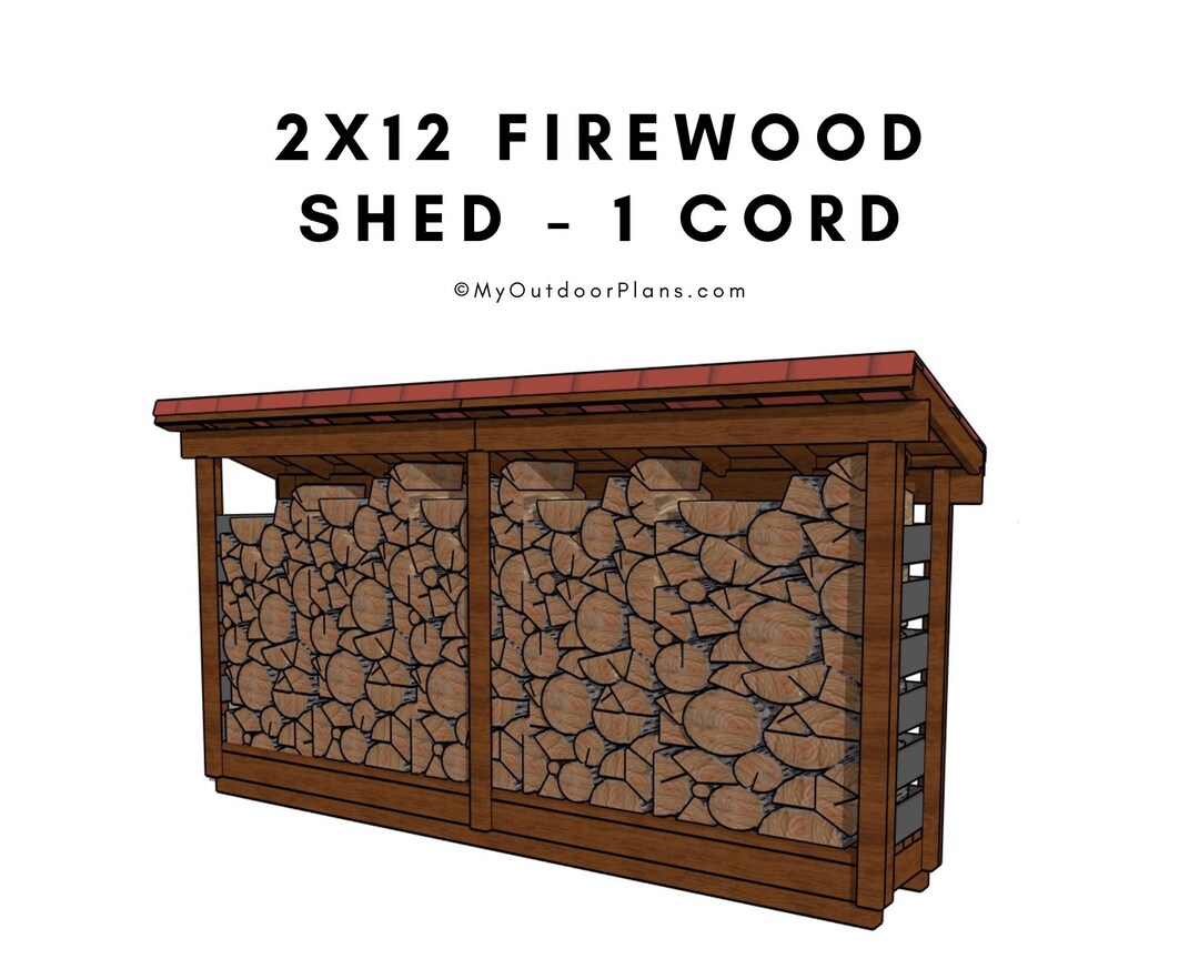 DIY 2x12 Firewood Rack Plans - Build Your Own Small Firewood Shed - PDF ...