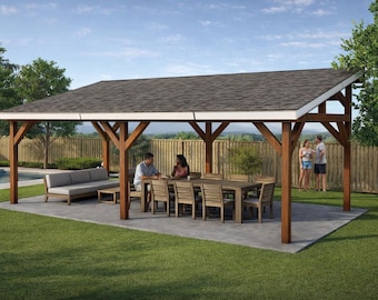 DIY 14x30 Lean to Pavilion Plans - PDF Download