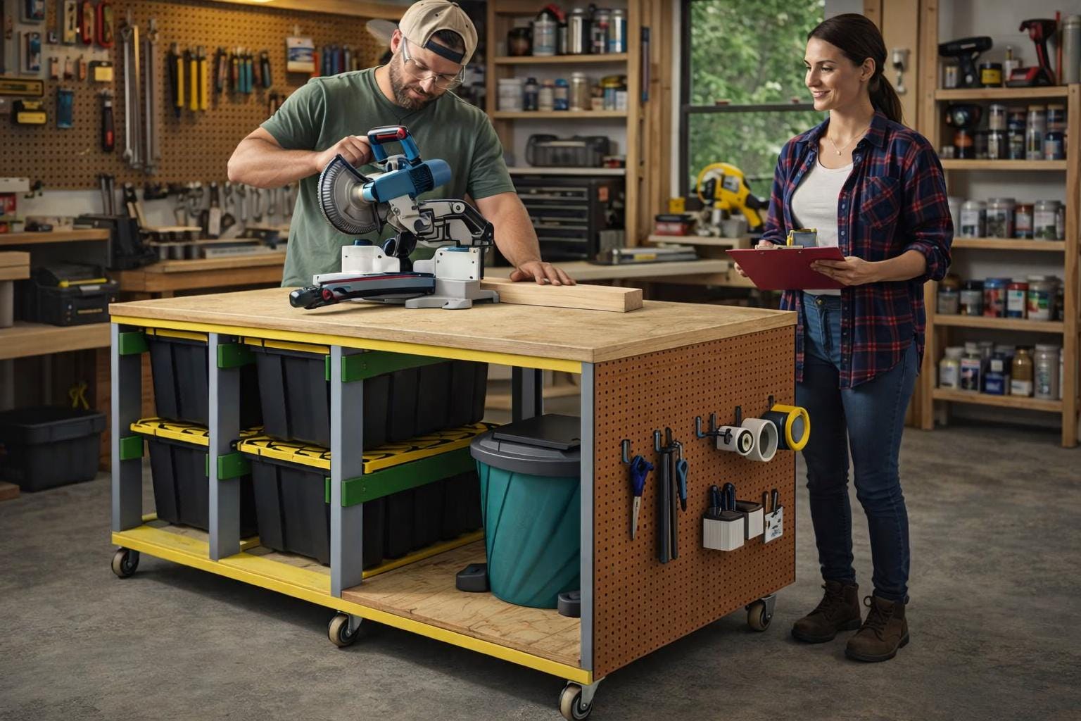DIY 3'x7' Workbench With 27-gallon Tote Storage Plans - Workshop