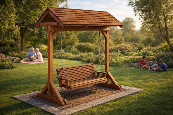 Porch Swing Frame with roof Plans - PDF Download