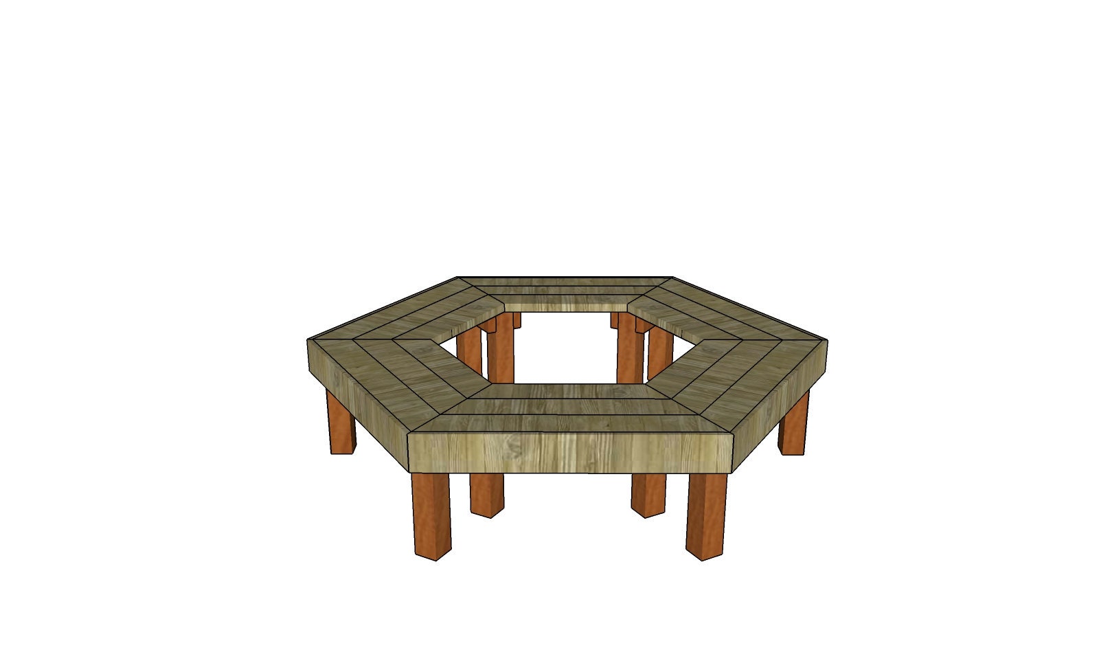 Hexagonal Tree Bench Plans - PDF Download - Etsy