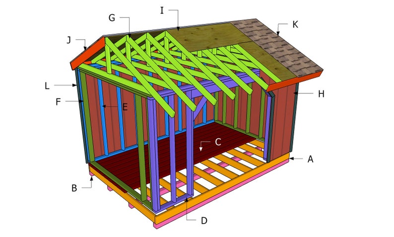 diy 2 cord wood shed howtospecialist - how to build