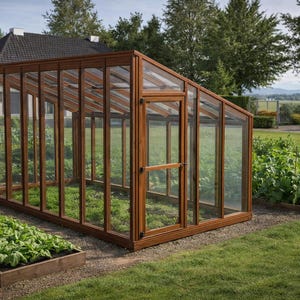 DIY 8x16 Lean-To Greenhouse Plans – Attached Home Garden (PDF Download)
