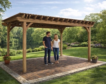 14x18 Free Standing Pergola Plans - PDF Download