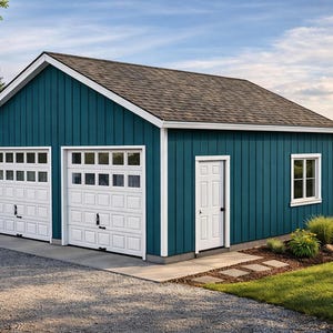 24x24 Two-Door Garage Plans: DIY Workshop or Home Office (PDF Download) image 3