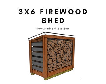 0.5 Cord Firewood Shed Plans  - Simple Wood Storage Shed Plans - PDF Download