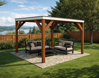 DIY 12x12 Modern Lean to Pavilion Plans - PDF Download
