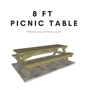 8 ft Picnic Table Plans - PDF Download