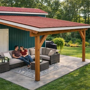 DIY 16x16 Lean To Patio Cover Plans - Attached Addition (PDF Download)