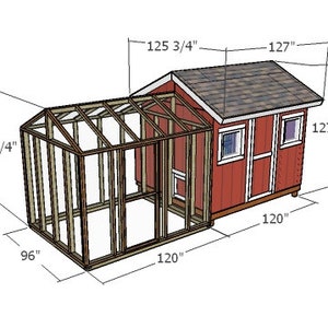 8x10 Chicken Coop Plans Large Chicken Coop With Pen PDF Download - Etsy