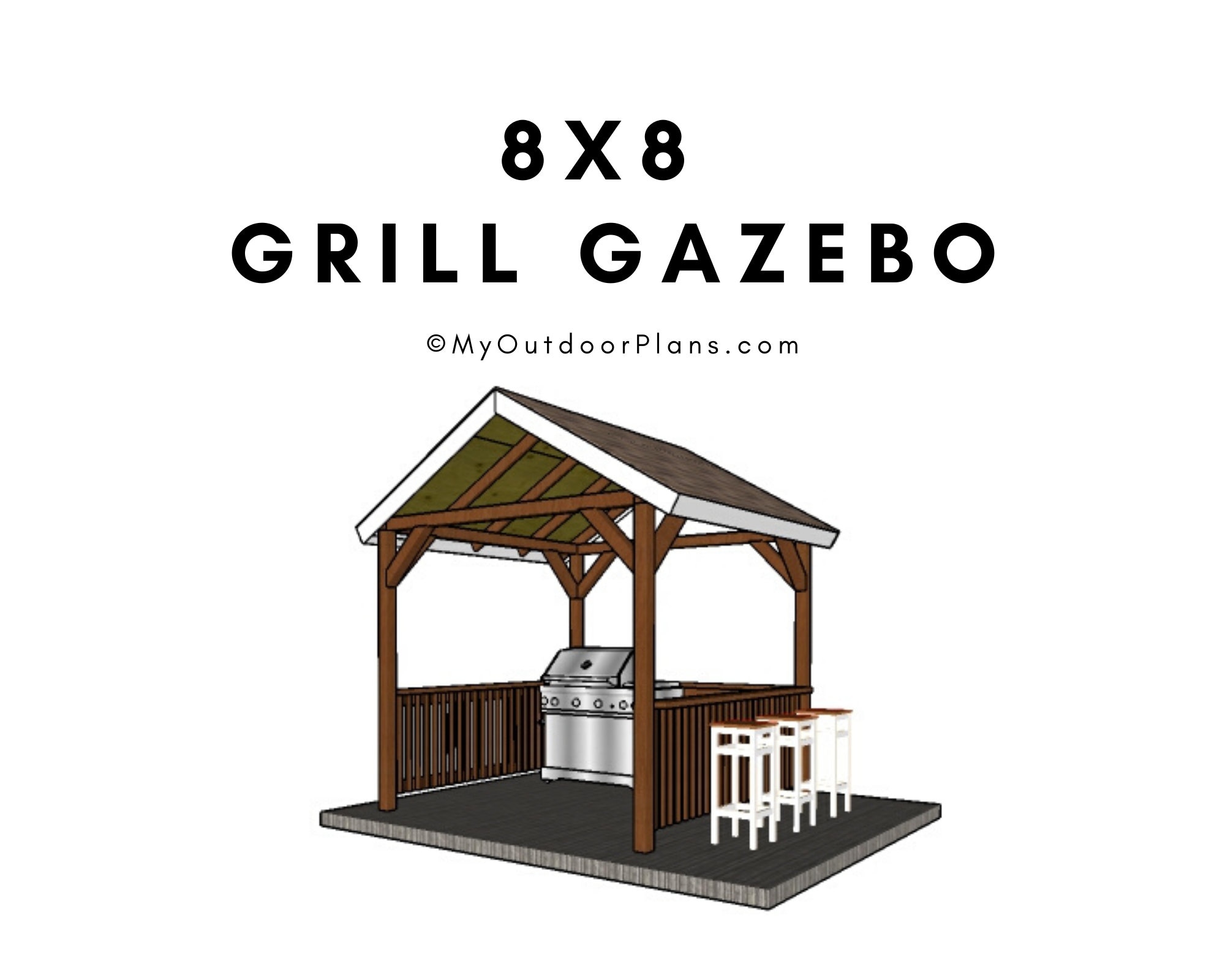 8x8 Grill Gazebo Plans Etsy
