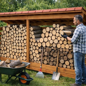 DIY 2x12 Firewood Rack Plans - Build Your Own Small Firewood Shed - PDF Download