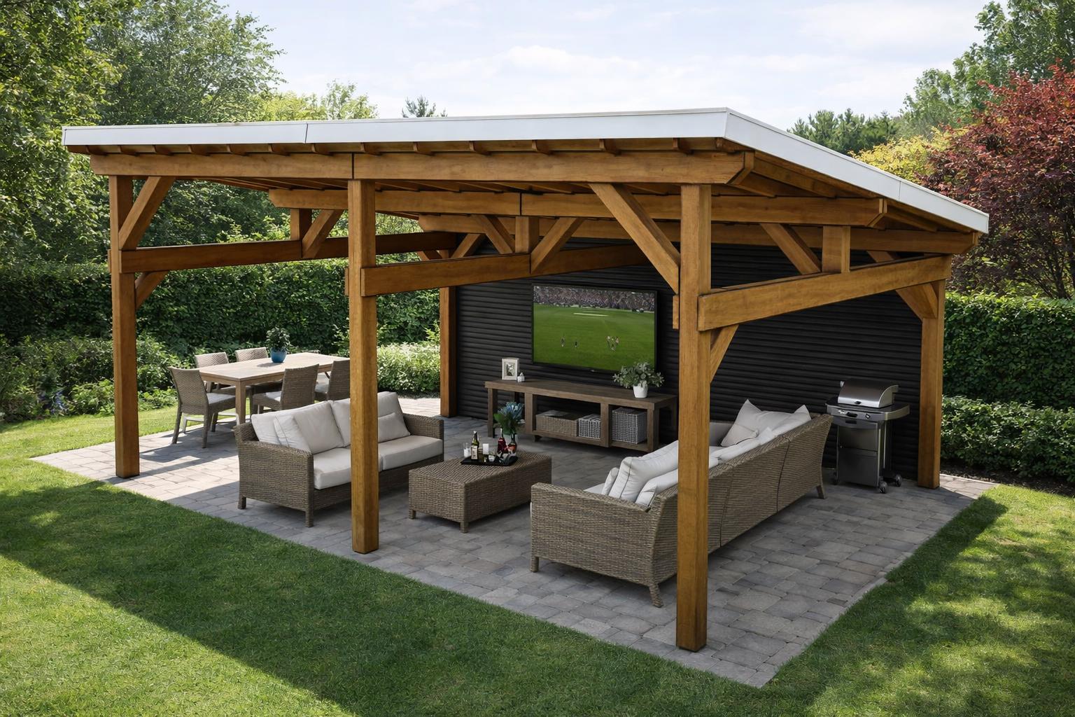 DIY 16x24 Modern Lean to Pavilion Plans - PDF Download - Etsy