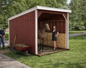 DIY 10x12 Run In Shed Plans - One Horse Shelter Lean to Plans - PDF Download