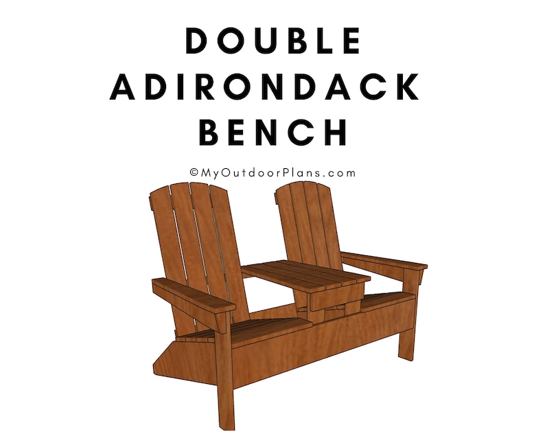 Double Adirondack Chair Bench with Table Plans Etsy