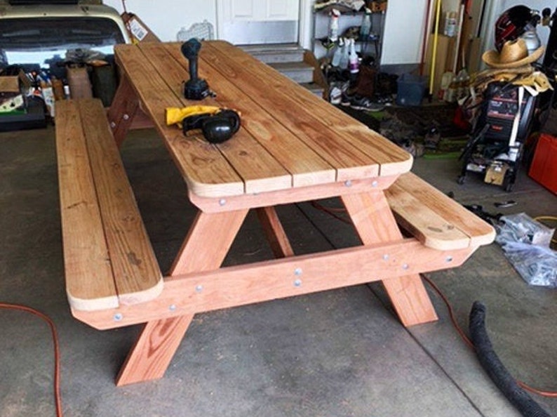 8 ft Picnic Table Plans Etsy