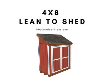 DIY 4x8 Lean to Shed Plans - Small Lean to Shed Plans - PDF Download