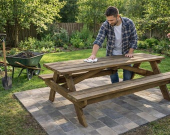 8 ft Picnic Table Plans - PDF Download