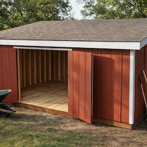 16x24 Lean To Shed Plans: DIY Double Door Storage (PDF Download)