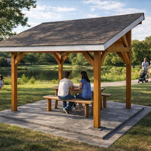 8x12 Lean to Pavilion Plans - PDF Download