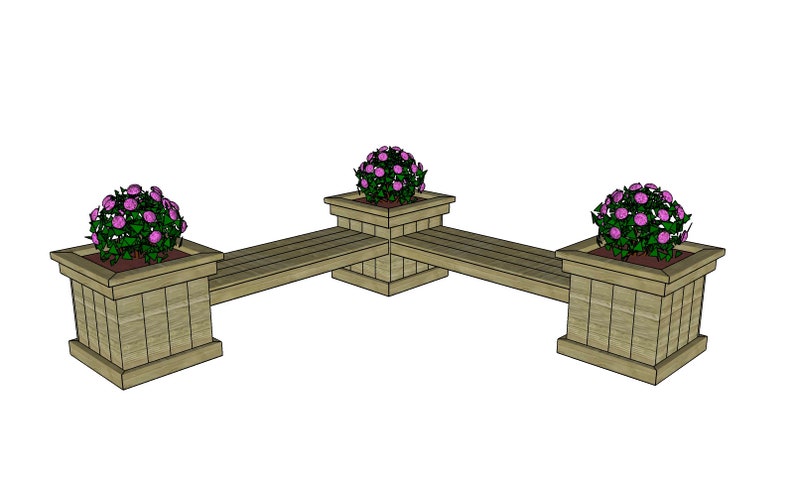 DIY Planter Bench Plans - PDF Download - Etsy